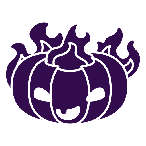 Calabaza recortada kawaii halloween Diseño PNG