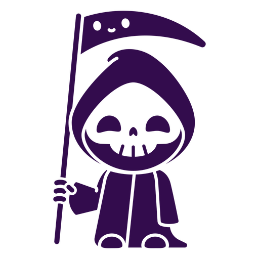 Grim reaper cut out kawaii halloween PNG Design