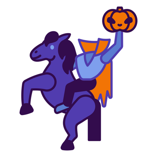 Cavaleiro sem cabeça kawaii cor halloween Desenho PNG