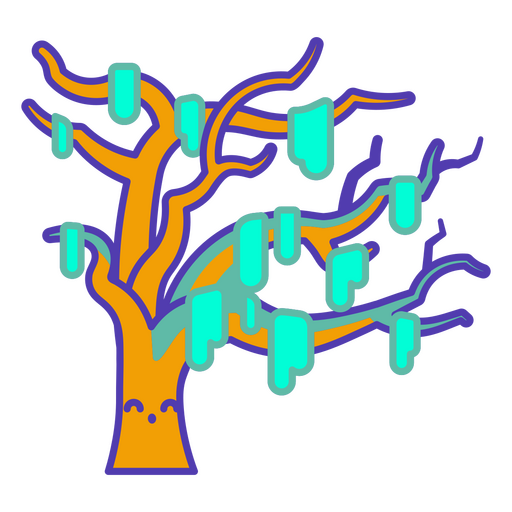 Árbol de Halloween color kawaii Diseño PNG