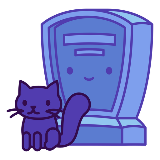 Gato e túmulo kawaii halloween Desenho PNG