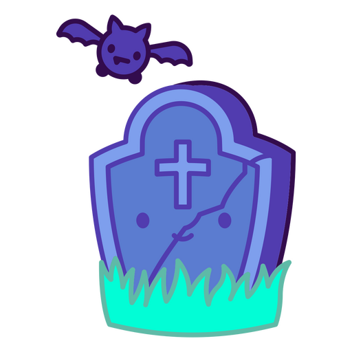 Halloween kawaii grave bat PNG Design