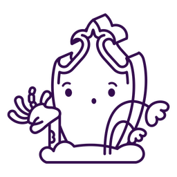 Grave stroke kawaii halloween PNG Design