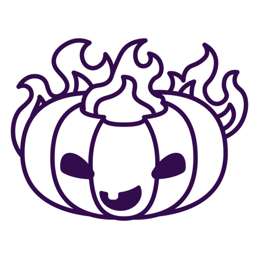 Trazo de calabaza kawaii halloween