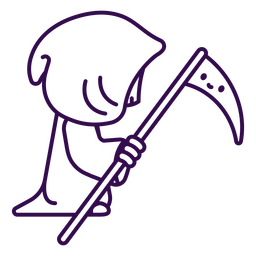 Grim reaper trazo kawaii halloween Diseño PNG