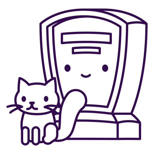 Gato e grave acidente vascular cerebral kawaii halloween Desenho PNG