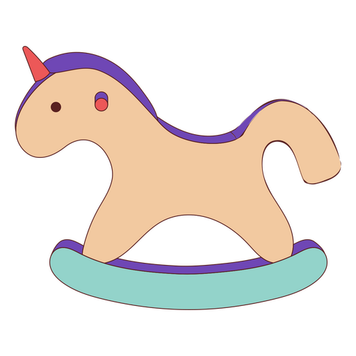 Children toys color stroke pony PNG Design