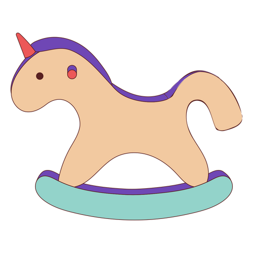 Juguetes para niños color trazo pony Diseño PNG