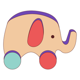Kinderspielzeug Farbe Strichelefant PNG-Design