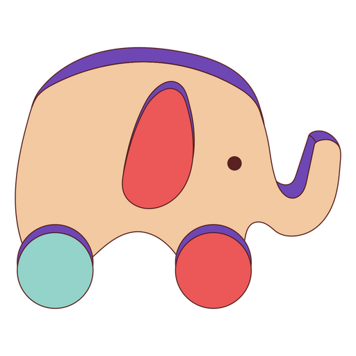 Children toys color stroke elephant PNG Design