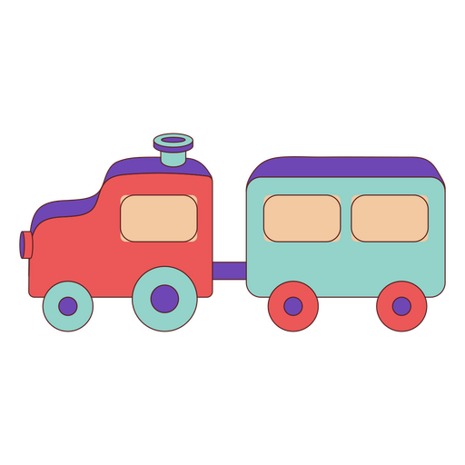 Tren de trazo de color de juguetes para niños Diseño PNG