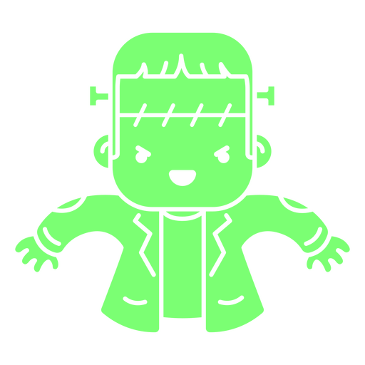 Carácter kawaii del monstruo de Frankenstein Diseño PNG