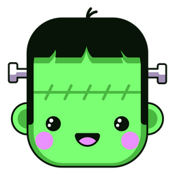 personaje kawaii frankenstein Diseño PNG