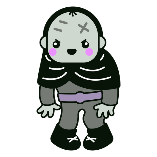Personagem de kawaii de monstro de Halloween Frankenstein Desenho PNG