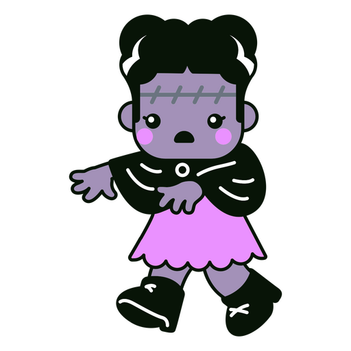 Halloween monster woman kawaii character