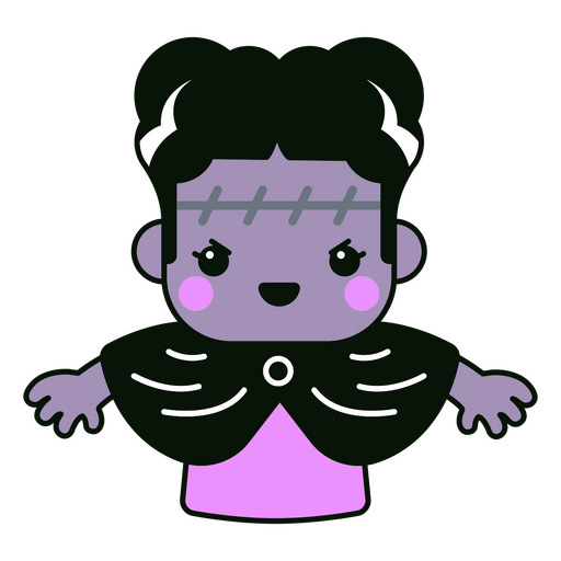 Personagem kawaii de mulher de Halloween Desenho PNG