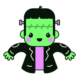 Halloween Frankenstein creature monster kawaii character PNG Design