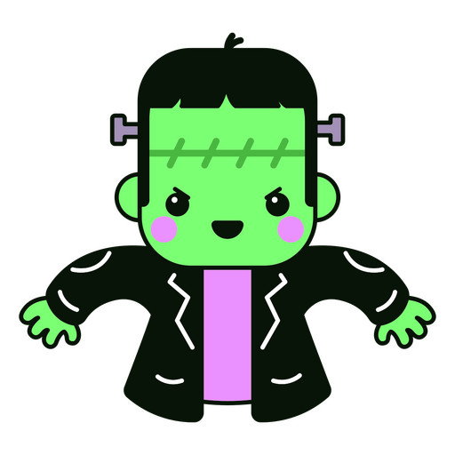 Halloween Frankenstein criatura monstruo kawaii carácter Diseño PNG