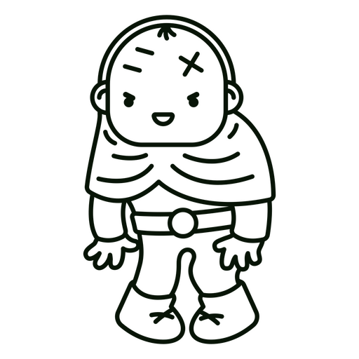 Personagem simples de Frankenstein Halloween Desenho PNG