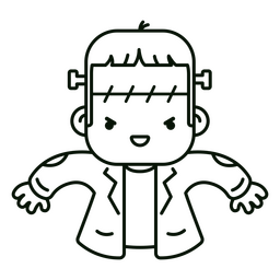 Frankenstein simple kawaii character Transparent PNG