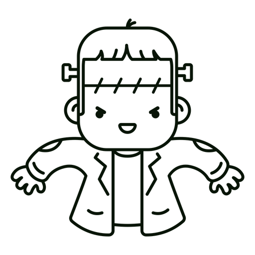 Frankenstein simple personaje kawaii Diseño PNG