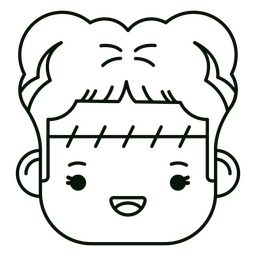Carácter de cara de monstruo de mujer Diseño PNG