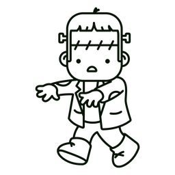 Personagem de monstro simples de Frankenstein Desenho PNG