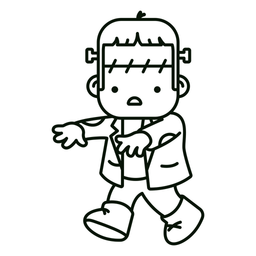 Personaje de monstruo simple de Frankenstein Diseño PNG
