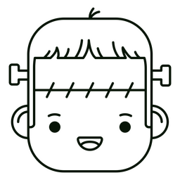 Personaje de monstruo de Frankenstein simple Diseño PNG