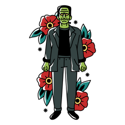Gruseliger Zombie-Tattoo-Stil PNG-Design