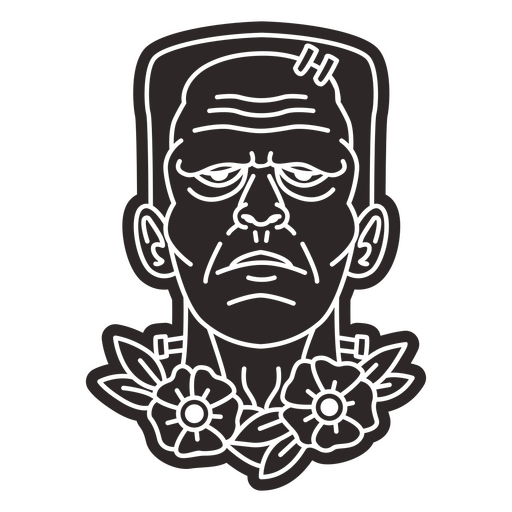 Recorte de cabe?a de zumbi assustador Desenho PNG