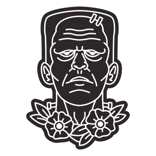 Spooky zombie head cutout PNG Design