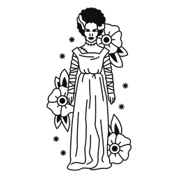 Zombie-Brautblumen PNG-Design