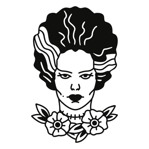 Cabeça de noiva zumbi mulher Desenho PNG