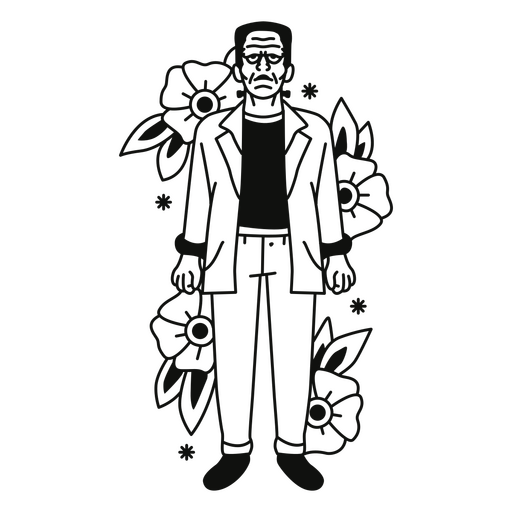 Gespenstische traditionelle Tätowierung des Zombies PNG-Design