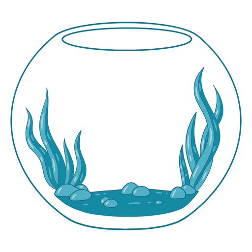 Fishbowl blaue Pflanzen PNG-Design