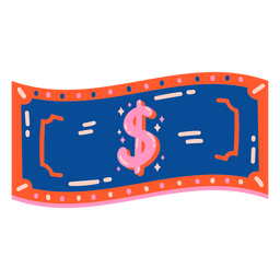 Ícone de dinheiro de notas de dólar de negócios