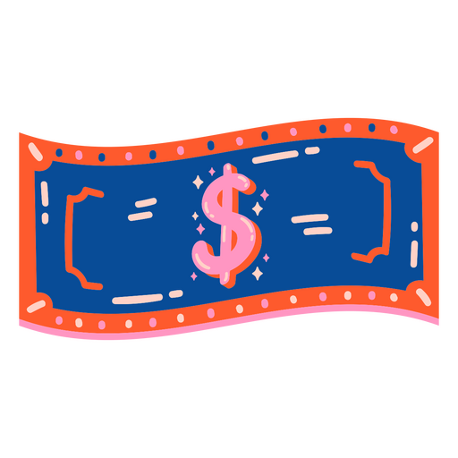 Ícone de dinheiro de notas de dólar de negócios