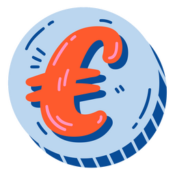 Ícone de dinheiro de moeda de euro de negócios