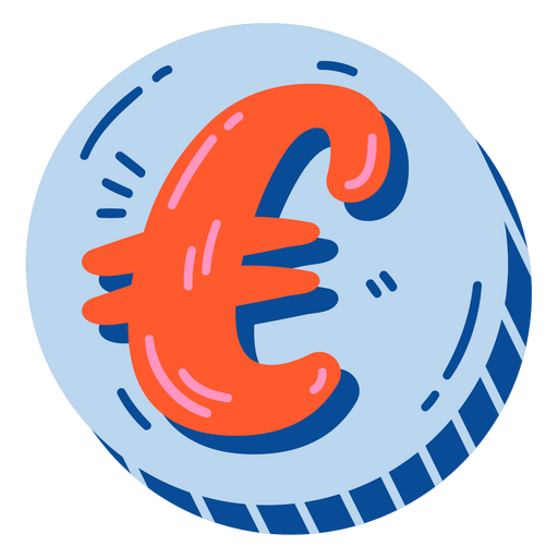 Icono de dinero de moneda de euro de negocios Diseño PNG