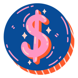 Icono de dinero de moneda de dólar de negocios