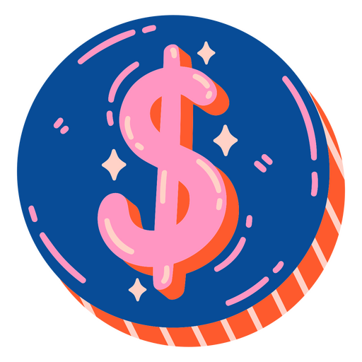 Icono de dinero de moneda de dólar de negocios Diseño PNG