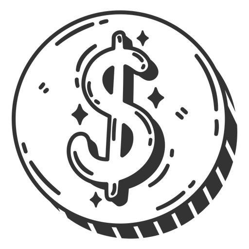 Icono de dinero de moneda de dólar de negocio simple Diseño PNG