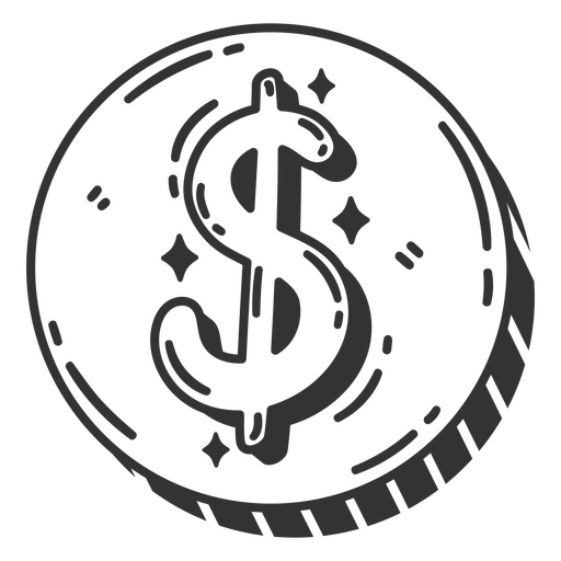 Simple business dollar coin money icon PNG Design