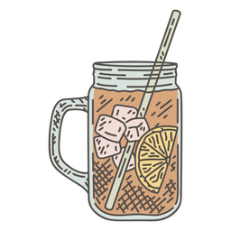Summer lemonade jar PNG Design
