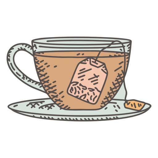 Glass cup of tea PNG Design