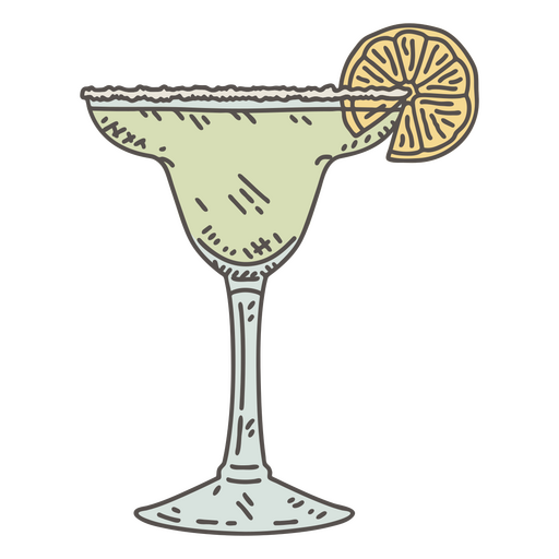 Fancy drink with lime slice PNG Design