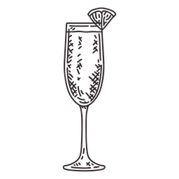 Copa de coctel con cal Diseño PNG