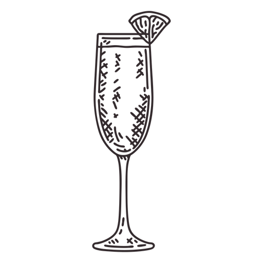 Cocktail glass with lime PNG Design