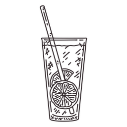 Limonade-Glas-Kontur-Symbol PNG-Design